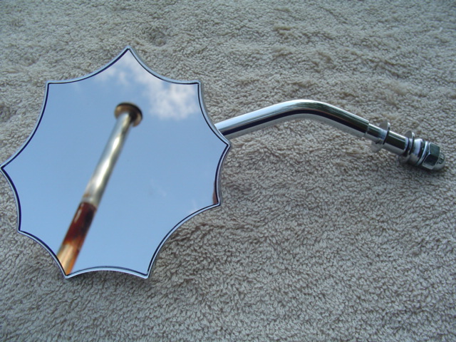 Chrome spider web mirror front side